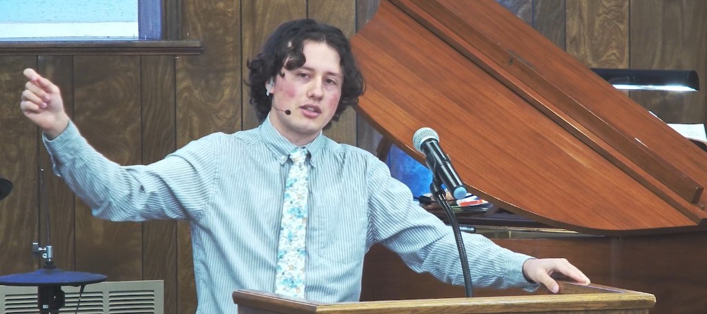 Hugh Roth preaching